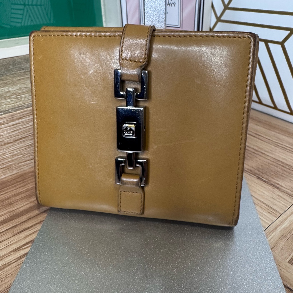 Gucci Vintage Leather Bifold Wallet With GLink Hardware
